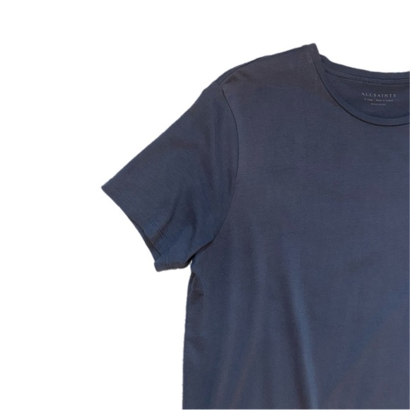 All Saints Men's Deep Blue Short Sleeve Tee - Picture 3 of 6